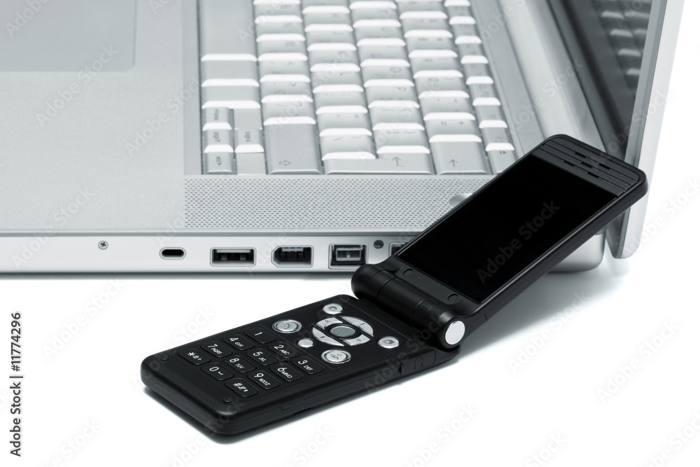 Mobile phone and laptop Mobile phone and laptop
