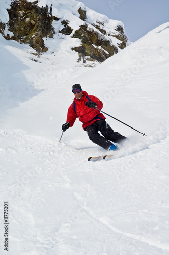 Off-piste skiing photo