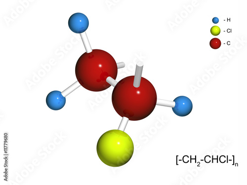 Isolated 3D fragment of polyvinylchloride
