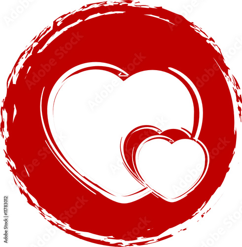 Valentine frame with red hearts