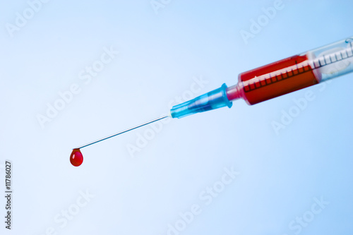 syringe with blood