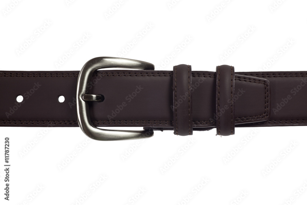 Brown leather belt isolated on white background Brown leather belt isolated on white background