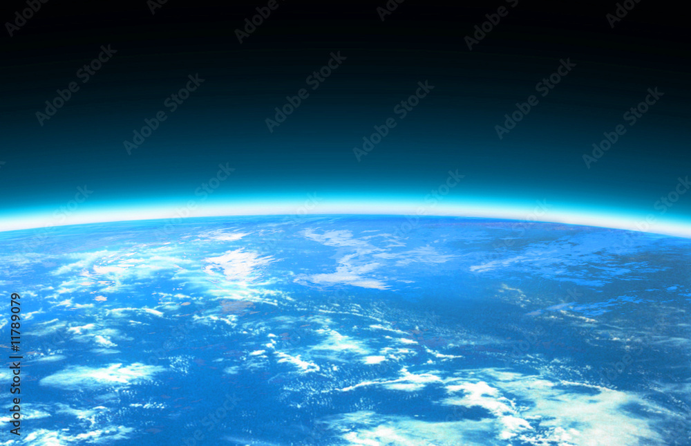 light blue world globe and space