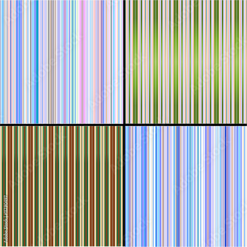 Four vector backgrounds from multi-coloured vertical strips