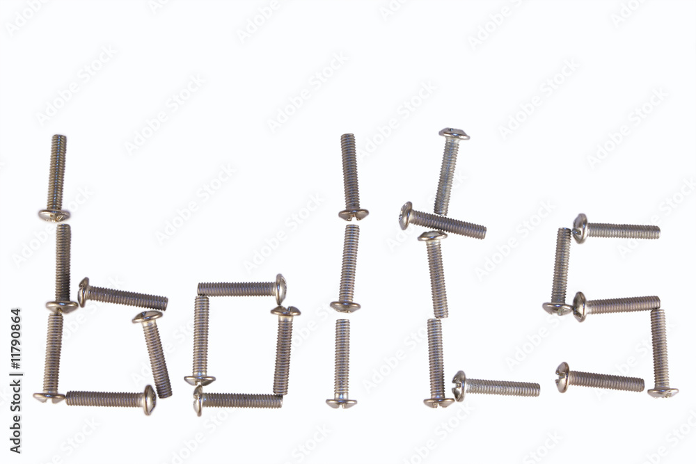 A word is laid out from screw-bolts A word is laid out from screw-bolts