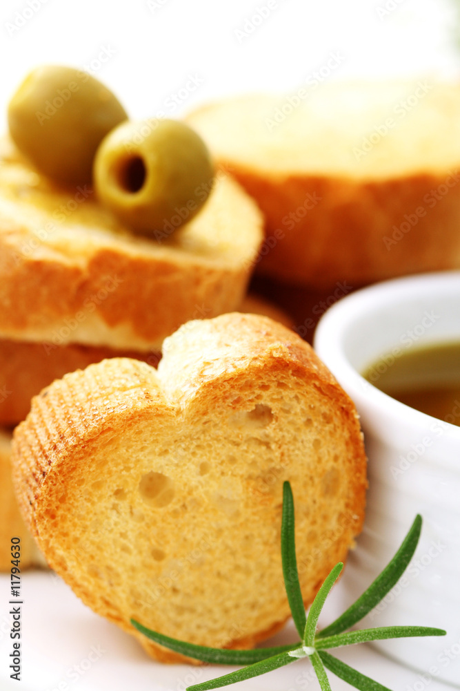 baguette and olive oil