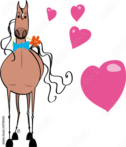 Cheval alezan amoureux
