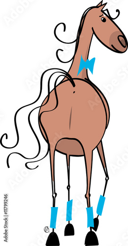 Cheval Alezan regarde
