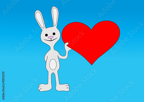 Rabbit with heart