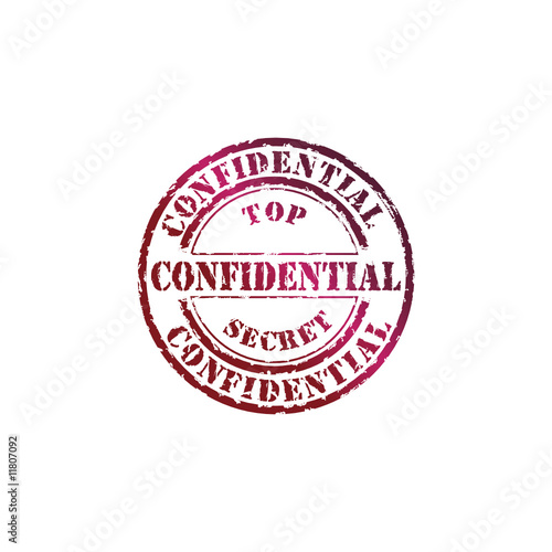 Vector top secret stamp with red ink