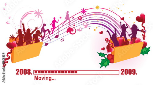 Happy friends in folder