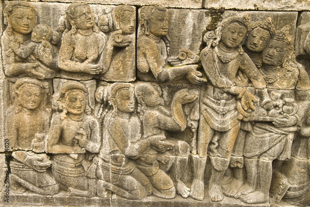 story of buddha on walls of borobudur