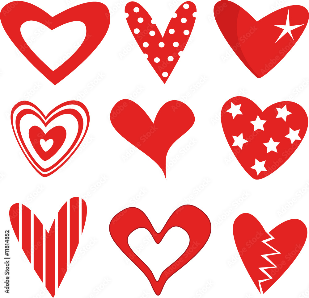 Vector illustration of beautifull hearts icon set Vector illustration of beautifull hearts icon set