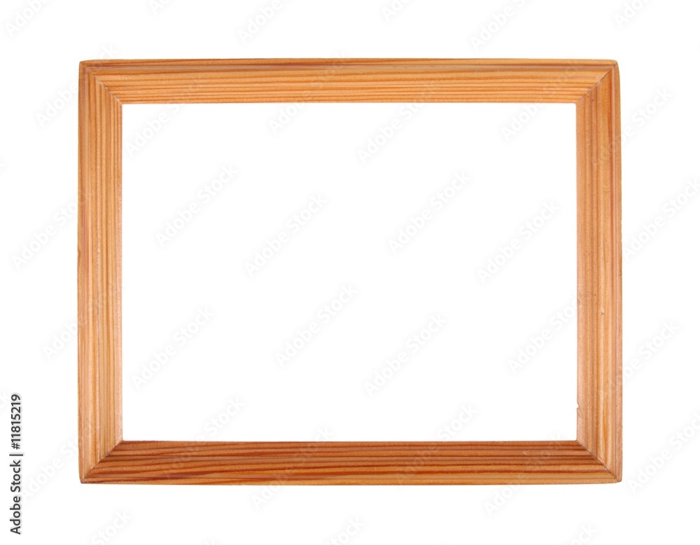 Simple wooden picture frame isolated over white Simple wooden picture frame isolated over white
