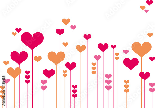 abstract heart flowers