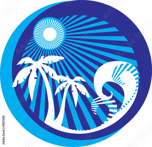 Rest on island.Vector Illustrator