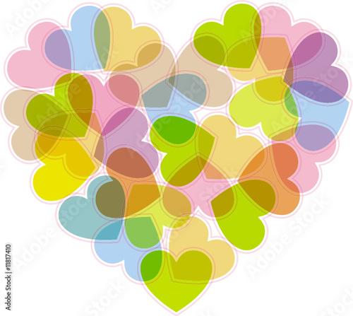 Valentine with color multi-heart
