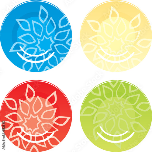 four colored plates