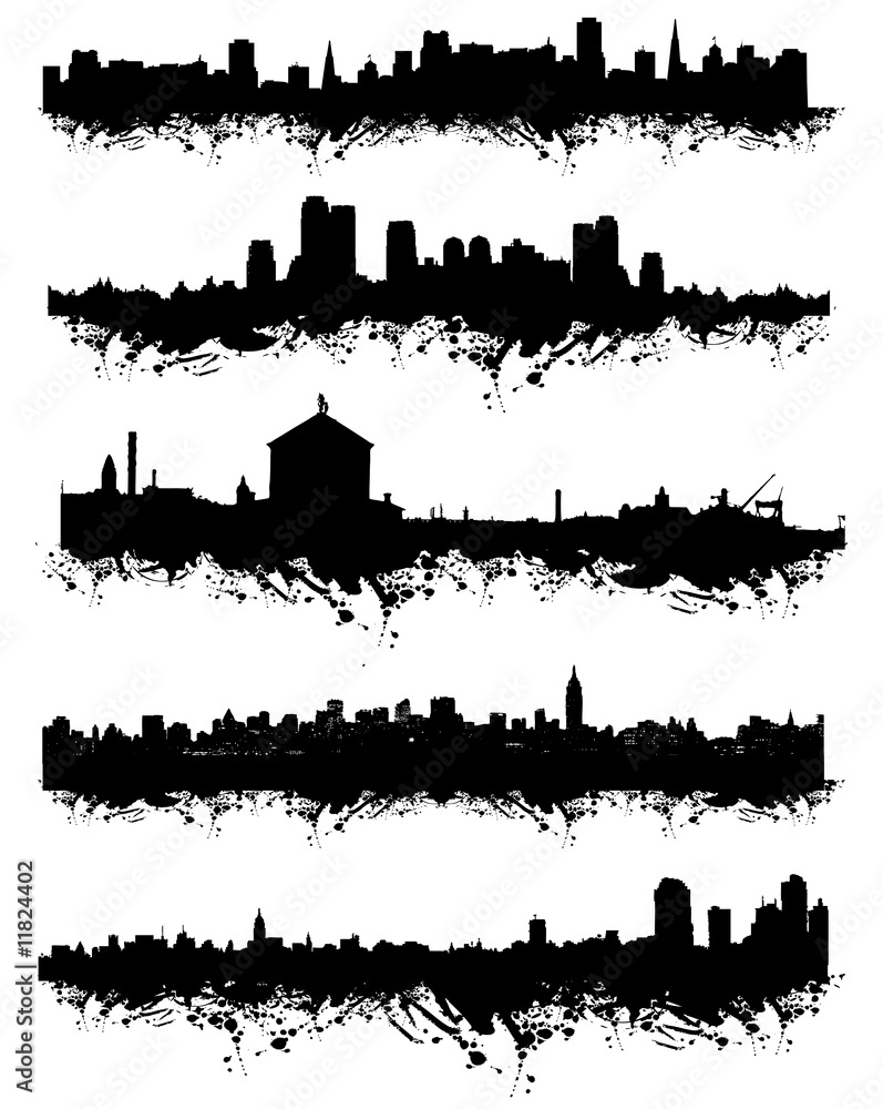 Grunge urban silhouette for your design