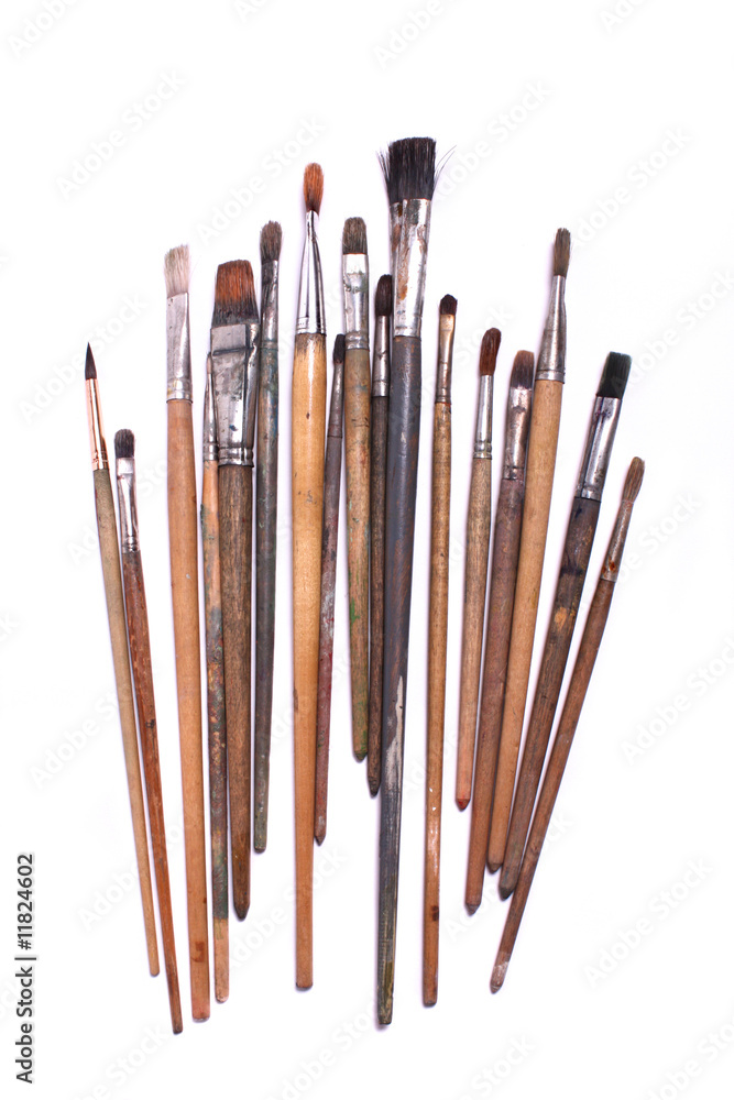 paintbrushes on white paintbrushes on white