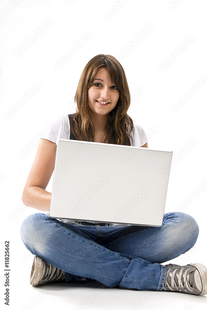 Schülerin mit Laptop Schülerin mit Laptop