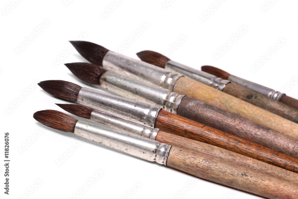 Fototapeta premium paintbrushes for watercolor on white