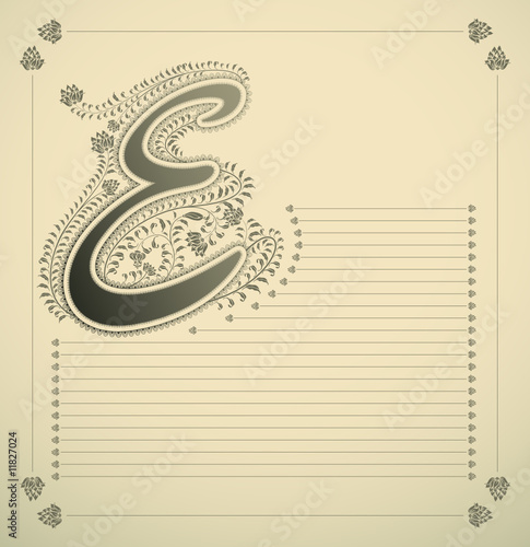 ornamental letter - E