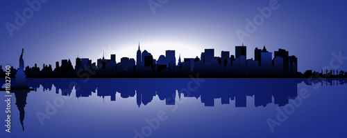 Skyline von Manhattan bei Nacht