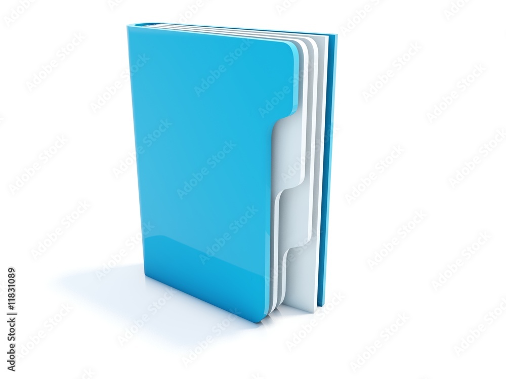 Blue notebook icon isolated on white Blue notebook icon isolated on white