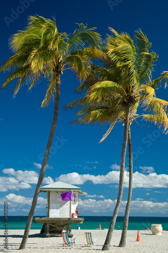 Lifeguard cabin on Miami beach