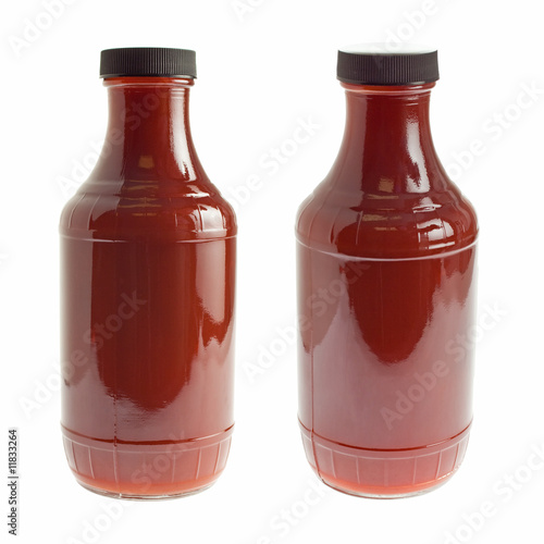 Bottle of barbecue sauce on white