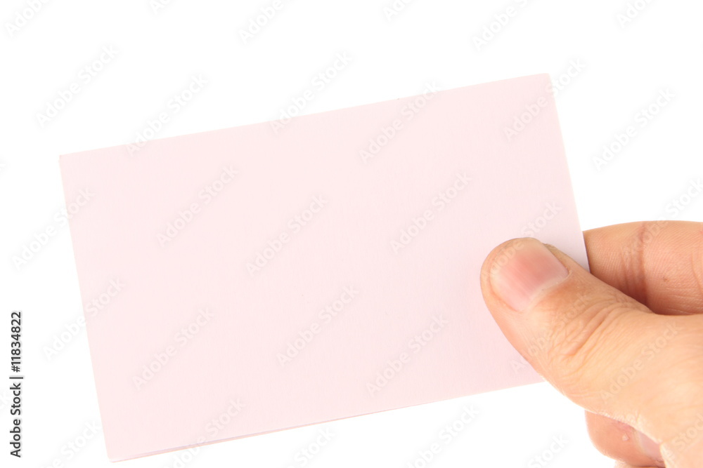 hand holding blank business card hand holding blank business card