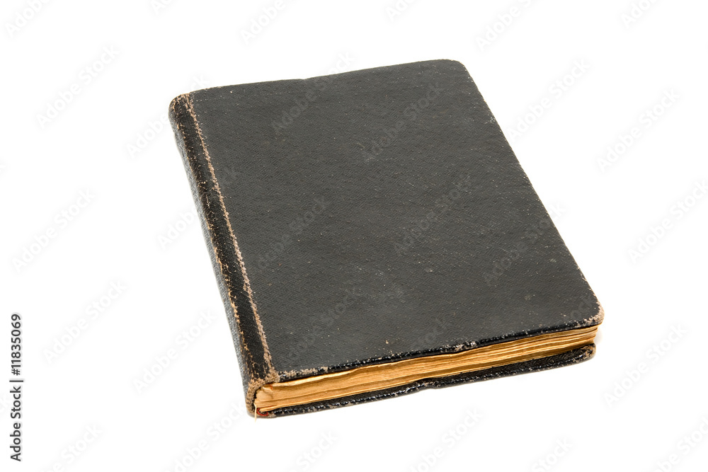 Black antique book isolated on white. Black antique book isolated on white.