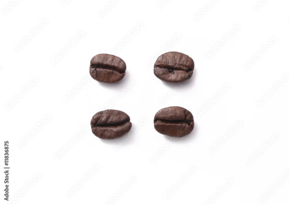 Naklejka premium quattro chicchi di caffè