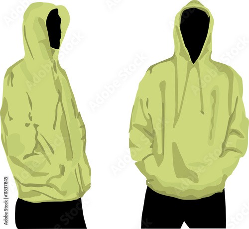 Men's sweatshirt template with human body silhouette