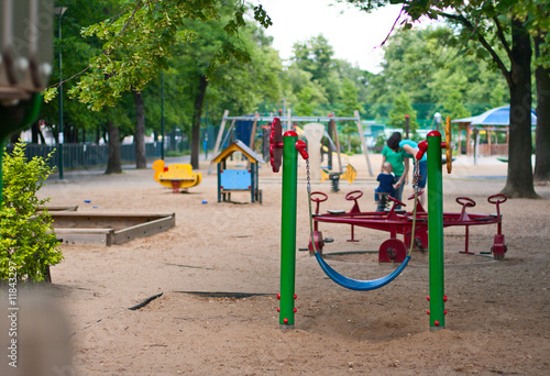 Cildren's swing on playground.