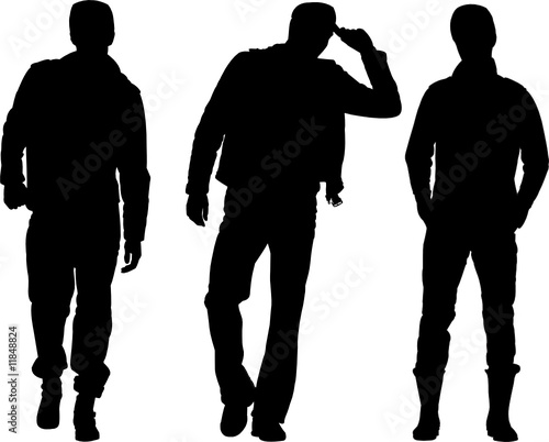 men silhouette collection - vector