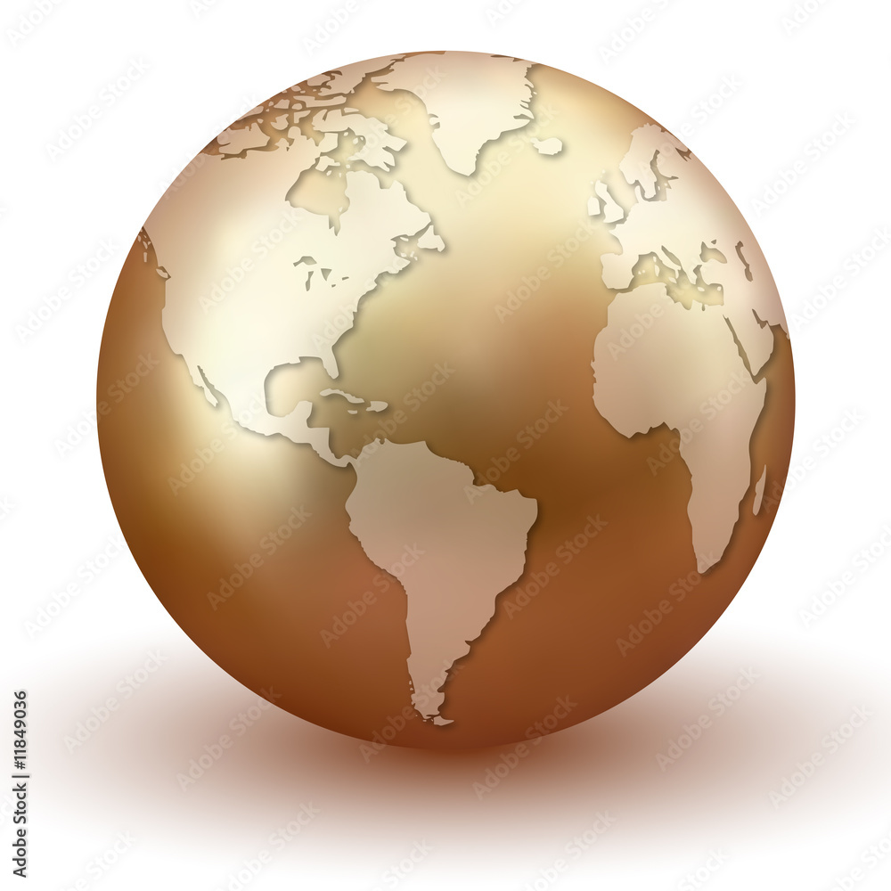 Naklejka premium Golden Earth