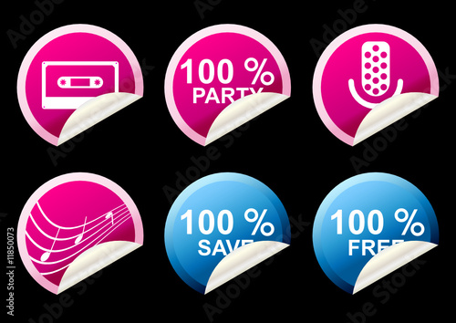 aufkleber sticker party