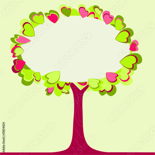 heart tree with blank copyspace