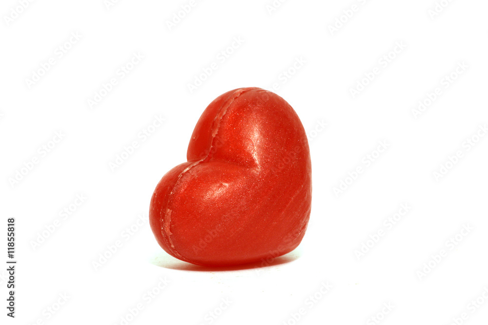 Candy red heart isolated on white background Candy red heart isolated on white background