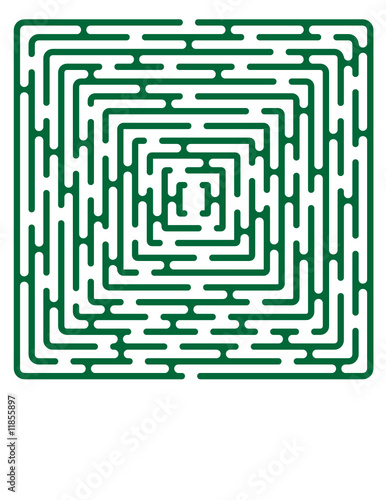 green vector illustration of simple vector maze