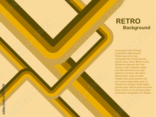 Retro Vector LinesBackground Illustration in shades of Yellow photo