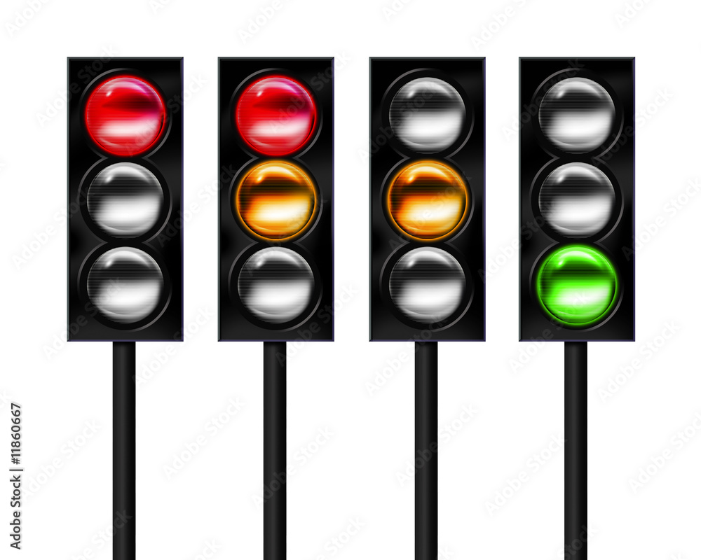 Traffic light sequence Stock Illustration | Adobe Stock