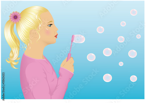 Girl with bubbles.