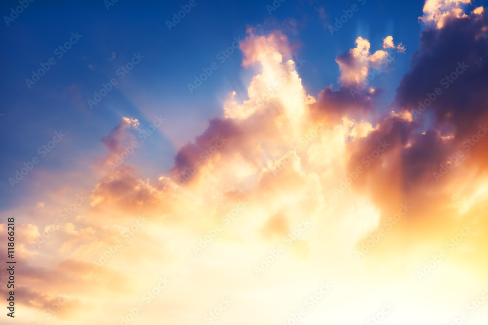 Bright shining sunset sky Bright shining sunset sky