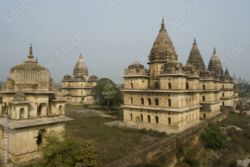 Royal tombs (Chhattris) of former rulers of Orchha, India.