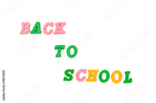 Back to school words isolated on the white