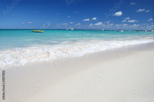 Tropical Paradise - White Sand Beach and Ocean Background