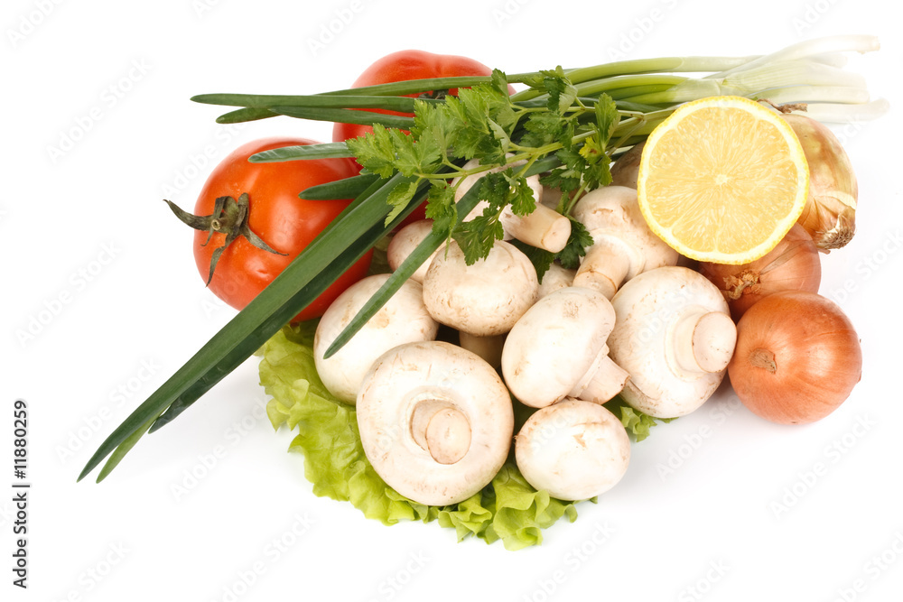 Fresh mushrooms with vegetables Fresh mushrooms with vegetables